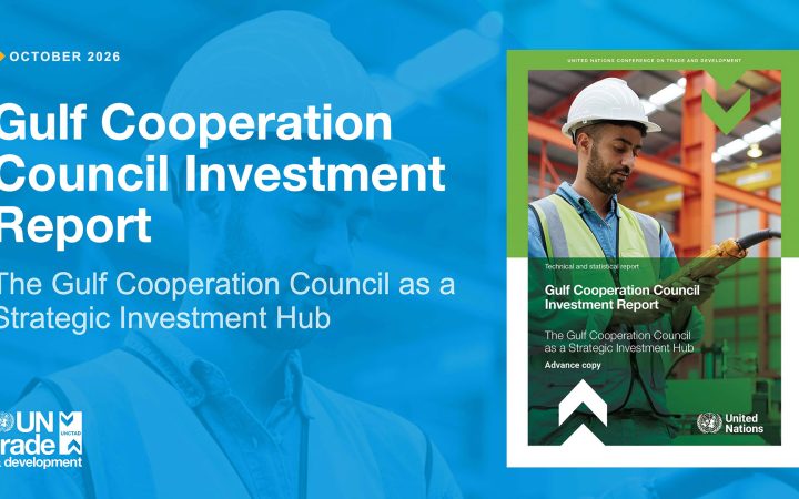 Graphic cover for the UN Trade and Development Gulf Cooperation Council Investment Report